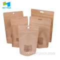 Kraft Paper Bag Custom Window Stand Up Bag